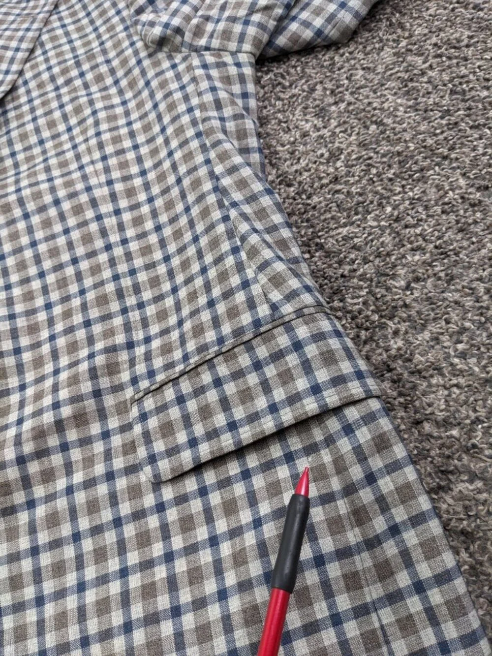 Jack Victor Sport Coat Exclusive Collection Wool Checked Gray Blue Brown 40R